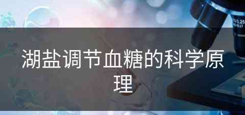 湖盐调节血糖的科学原理(湖盐调节血糖的科学原理是什么?)